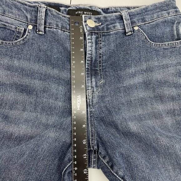 Nine West Eastend Capri Jeans Cropped Roll Cuff Denim Womens 12 - Picture 11 of 12